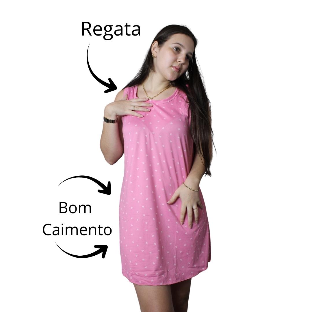 KIT 3 Camisolas Suede Roupa de Dormir Feminino
