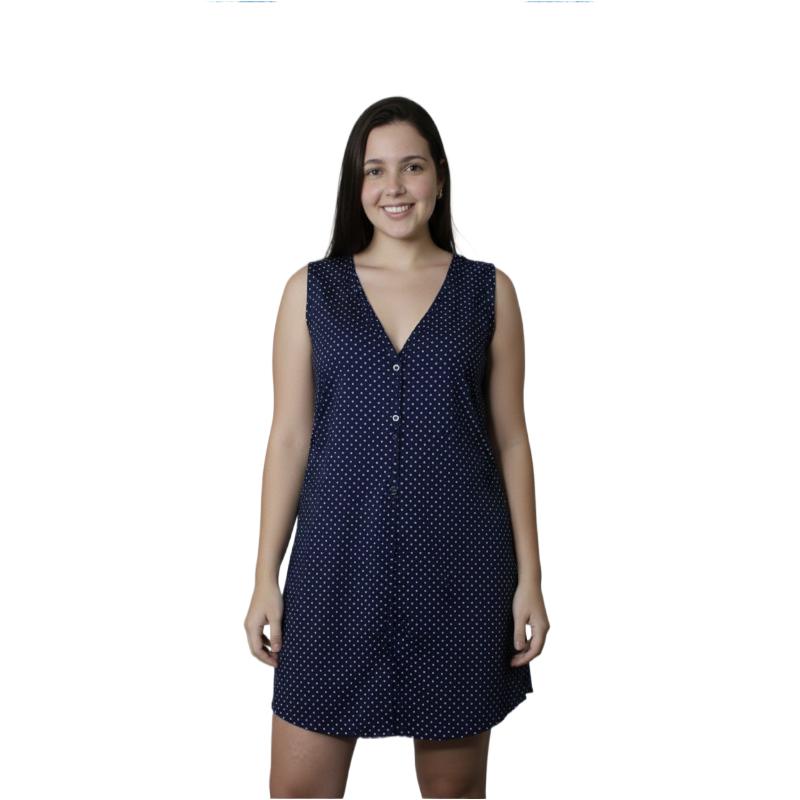 Camisola de botão Regata malha Suede Roupa de dormir