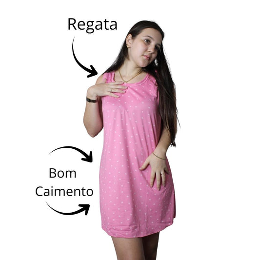 KIT 3 Camisolas Suede Roupa de Dormir Feminino