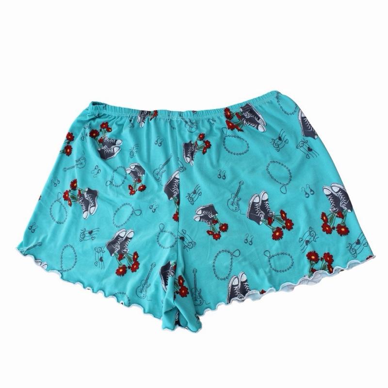 Kit 4 Shorts de Pijama Estampado Ondinha Suede Confortável Feminino Curto Estampa Viva e Colorida