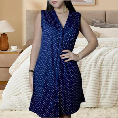 Camisola de botão Regata malha Suede Roupa de dormir