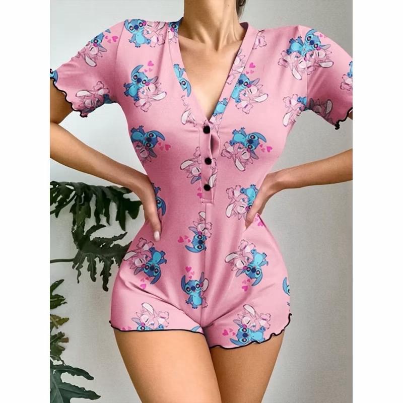Macaquinho Pijama Com Botões em Suede Personagem