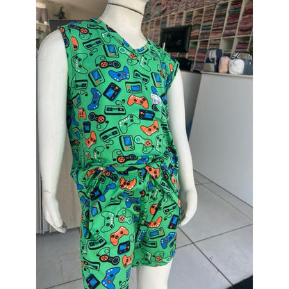 pijama conjunto infantil masculino regata promoção verão regata