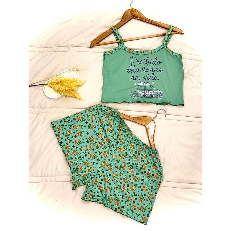 cropped doll pijama feminino verão baby doll verão
