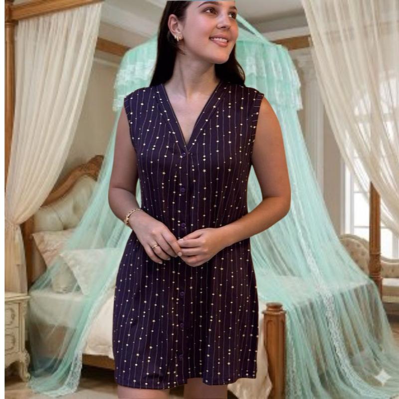 Camisola de botão Regata malha Suede Roupa de dormir
