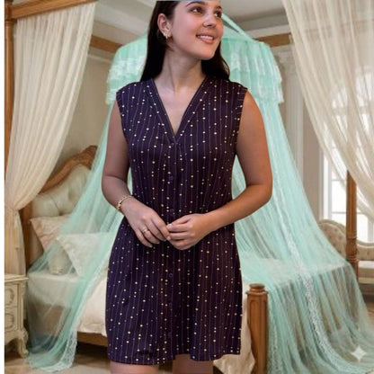 Camisola de botão Regata malha Suede Roupa de dormir