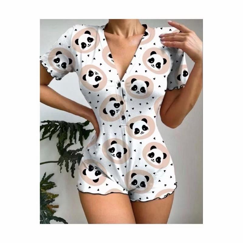 Macaquinho Pijama Com Botões em Suede Personagem