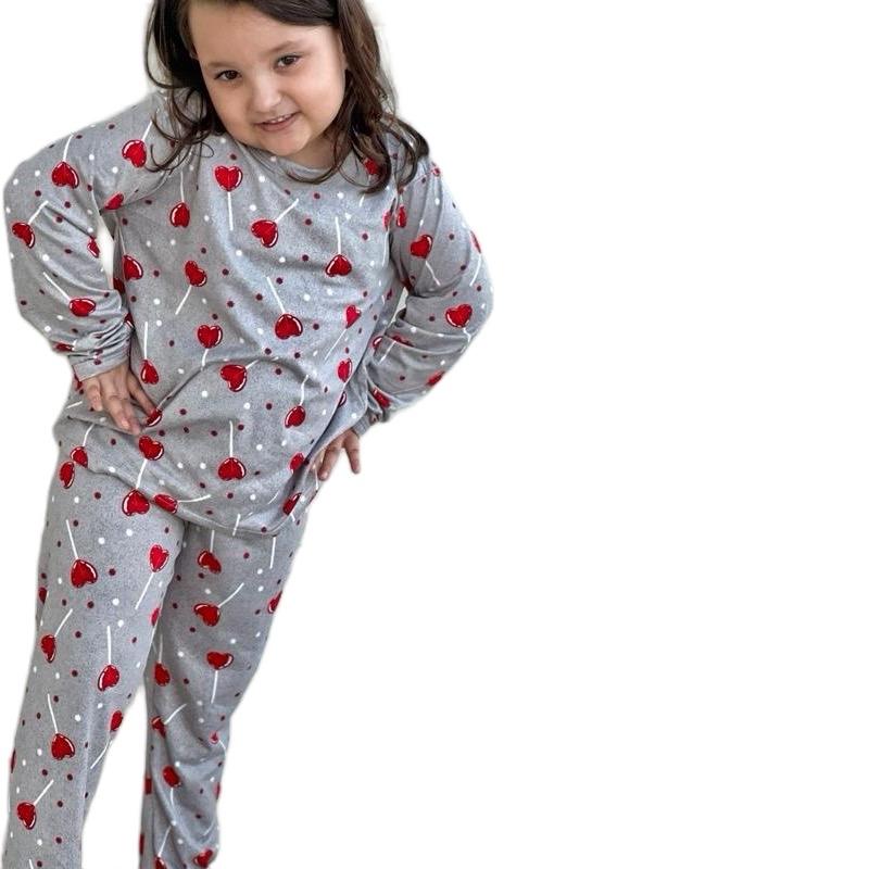Pijama Manga Longa e Calça para Criança Infantil com Estampa sortida Gênero