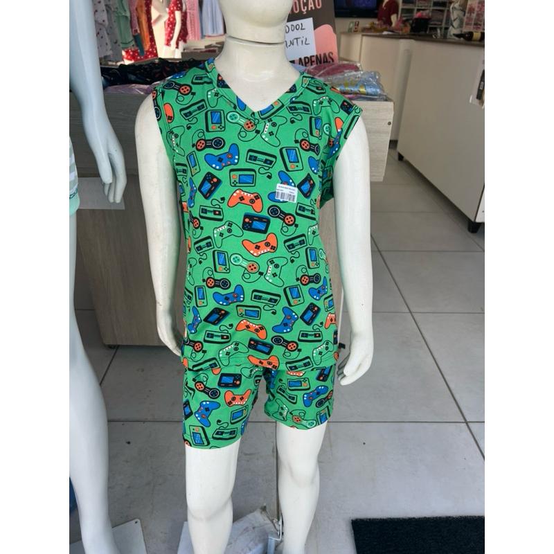 pijama conjunto infantil masculino regata promoção verão regata