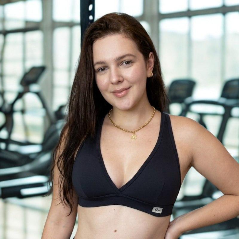 Top feminino poliamida sustentação com bojo  Academia Fitness Treino