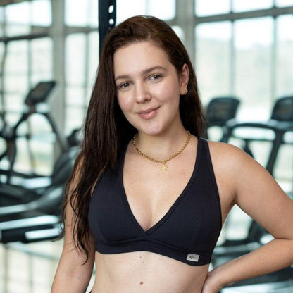 Top feminino poliamida sustentação com bojo  Academia Fitness Treino