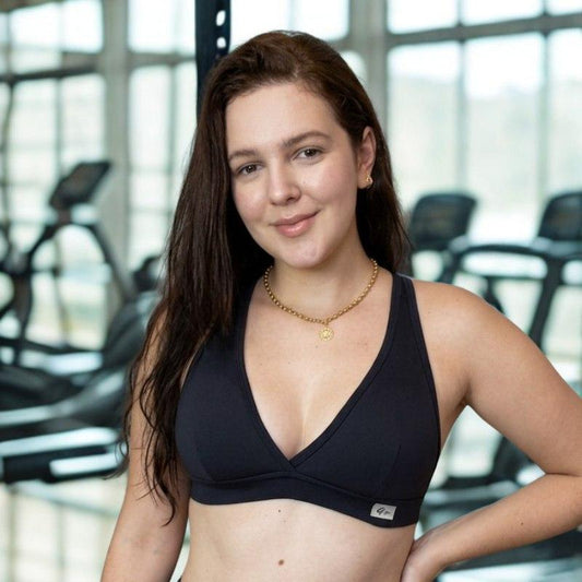 Top feminino poliamida sustentação com bojo  Academia Fitness Treino