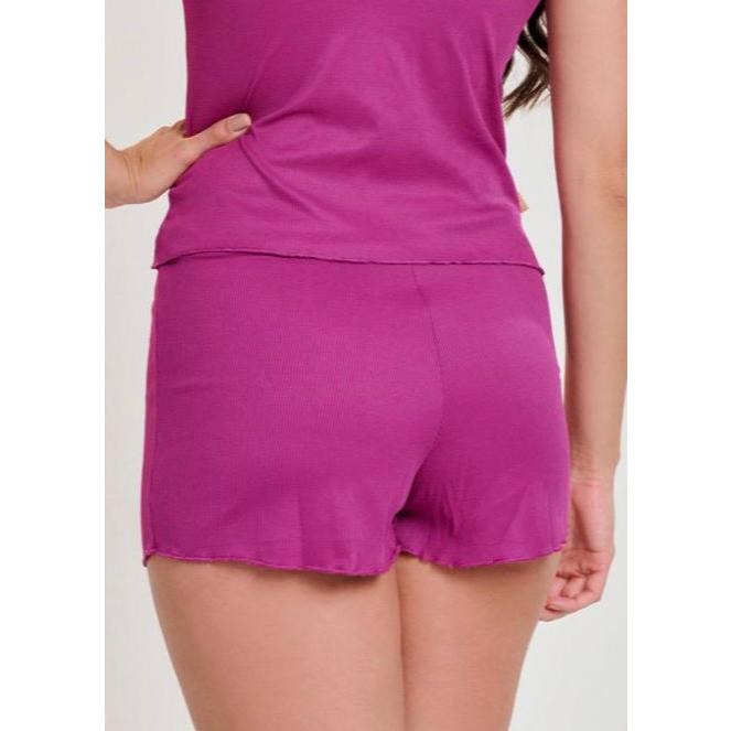 Pijama Baby Doll Short Doll Feminino Em Canelado Suede