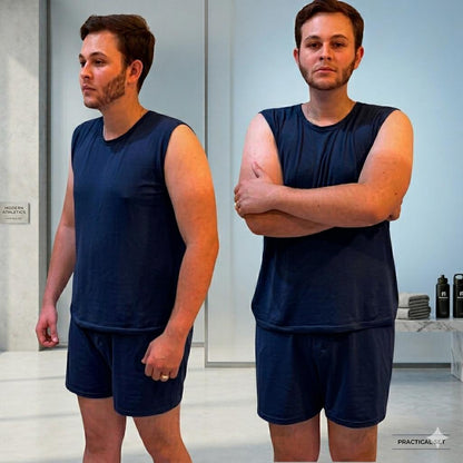 Pijama Masculino Regata E Short Verão Malha Sued Promoção