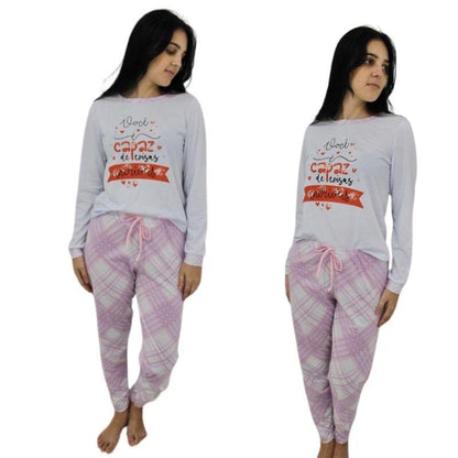 pijama feminino manga longa confortável