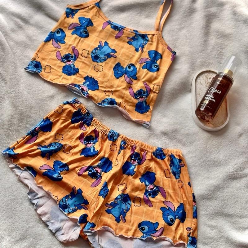 Croped Doll Personagem Pijama Suede para Mulheres com Estampa e Design Confortável