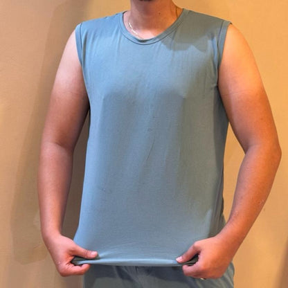 Pijama Regata em Malha Suede Verão Dormir Masculino Homem Confortável e Respirável