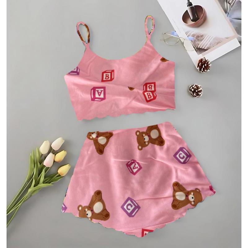 KIT 10 Croped Doll Pijama Revenda Feminino Estampado Suede