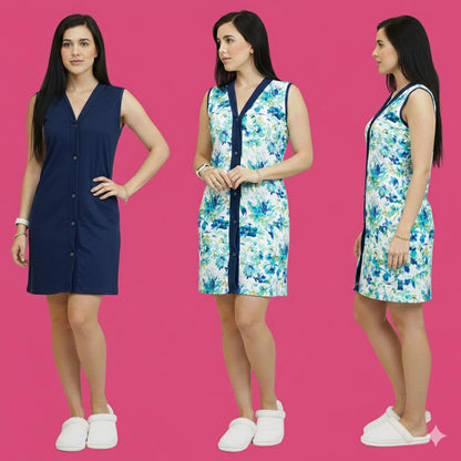 Kit com 2 Camisola de Botão Senhora Verão Pós Operatório