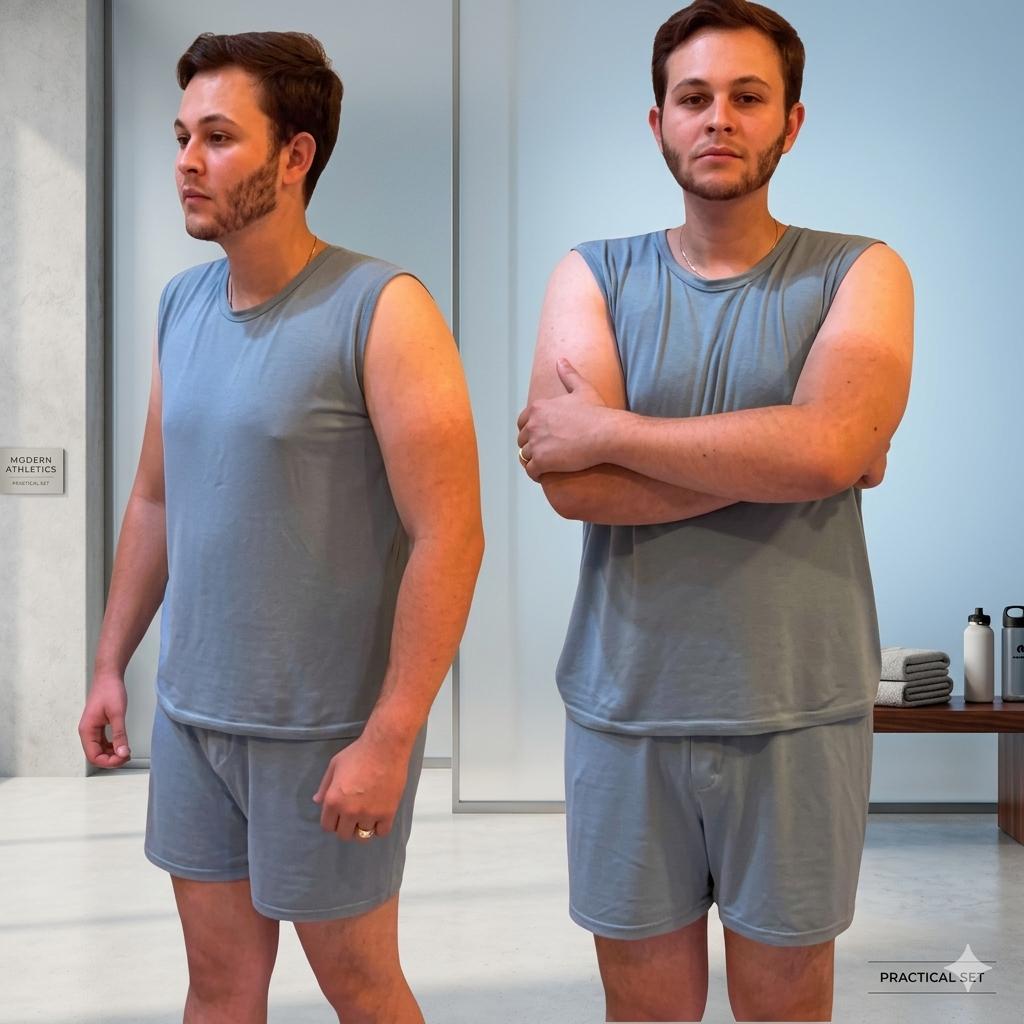 Pijama Masculino Regata E Short Verão Malha Sued Promoção