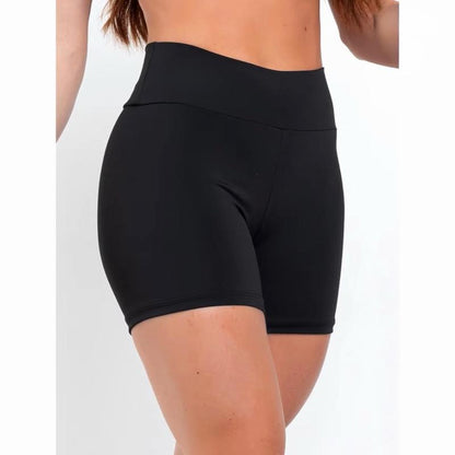 Kit 2 Short Fitness Cintura Alta Sem Transparência Blackout Academia Bermuda Básico Feminino