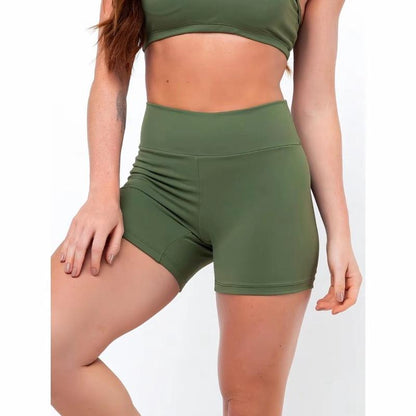 Kit 2 Short Fitness Cintura Alta Sem Transparência Blackout Academia Bermuda Básico Feminino