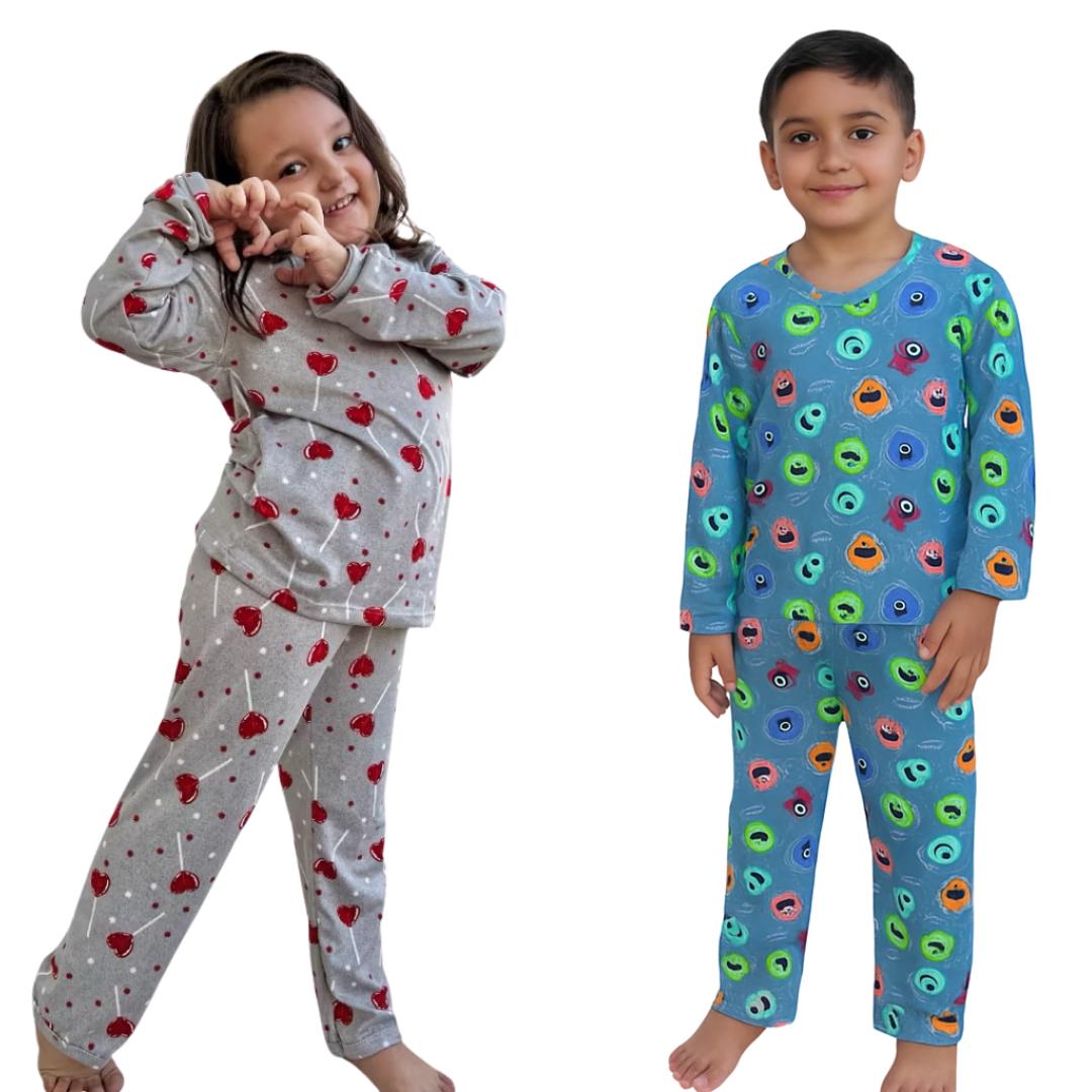 Pijama Manga Longa e Calça para Criança Infantil com Estampa sortida Gênero