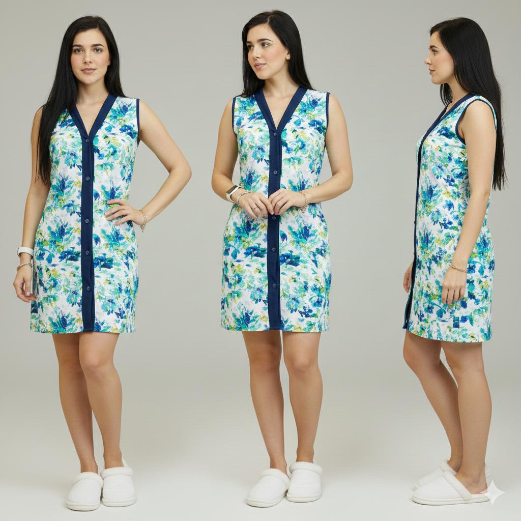 Kit com 2 Camisola de Botão Senhora Verão Pós Operatório