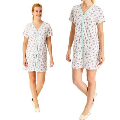 Camisola Manguinha Curta de Botões Pós Operatório Maternidade Feminino