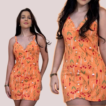 Camisola de botões funcionais sortida estampada pijama