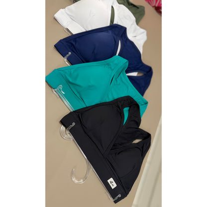 Top feminino poliamida sustentação com bojo  Academia Fitness Treino