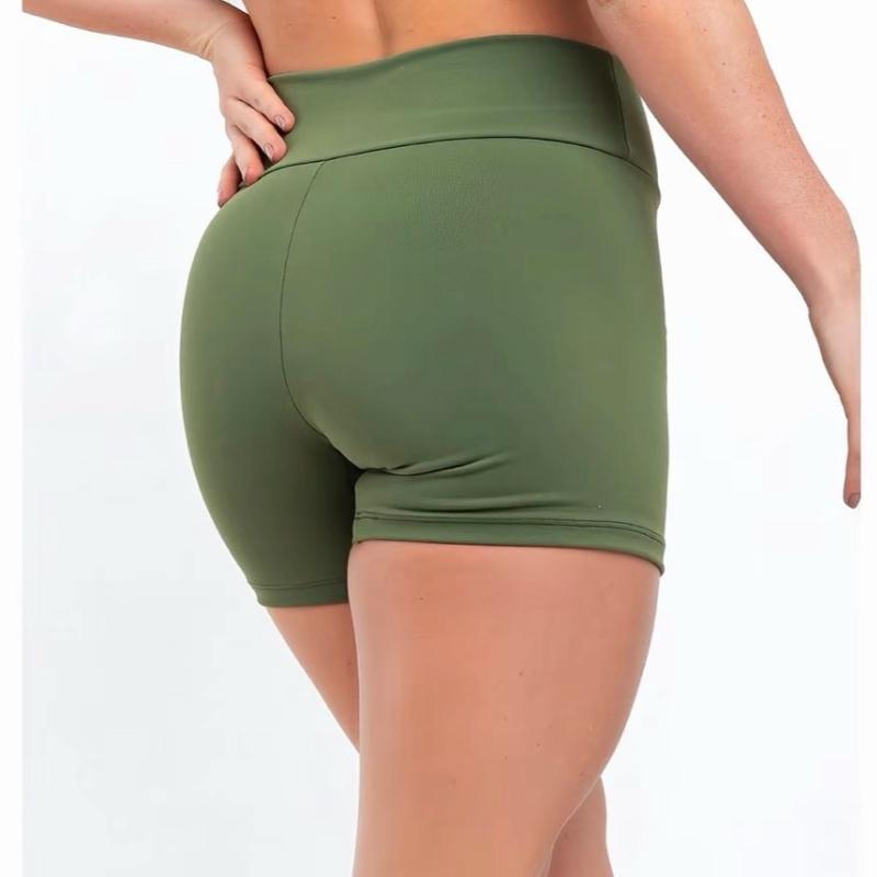 Kit 2 Short Fitness Cintura Alta Sem Transparência Blackout Academia Bermuda Básico Feminino