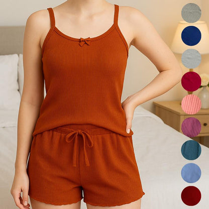 Kit 2 Pijamas Baby Doll Short Doll Feminino Em Canelado Suede